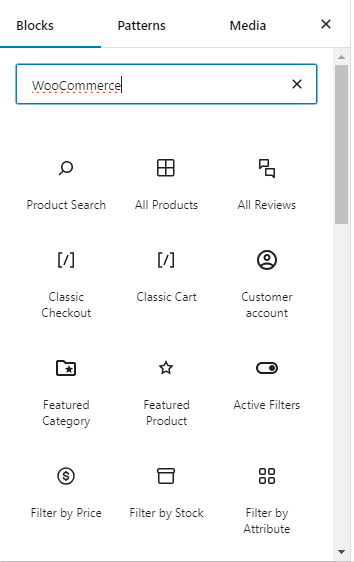 WooCommerce based blocks