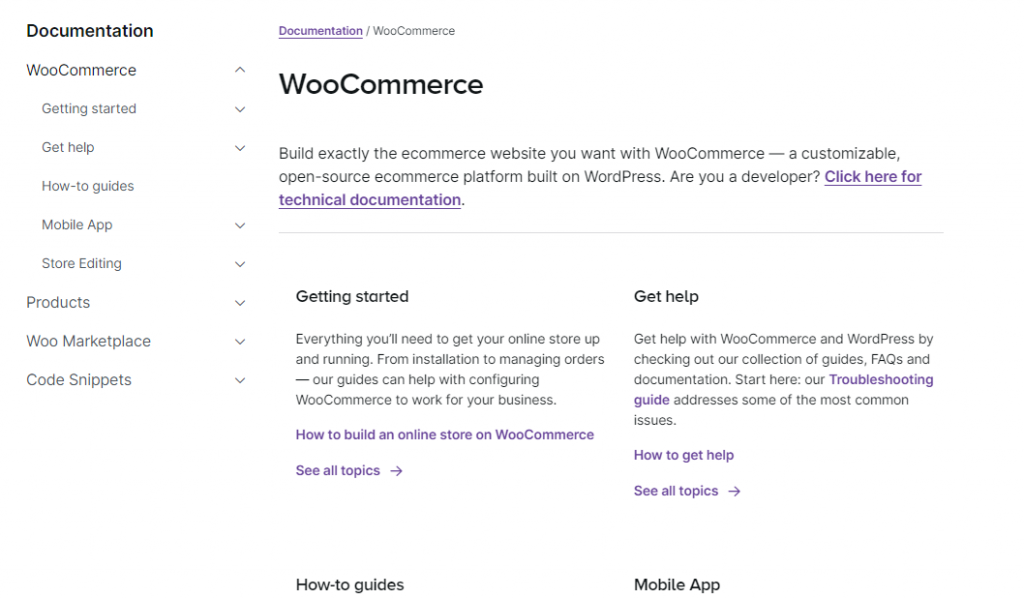 WooCommerce documentation