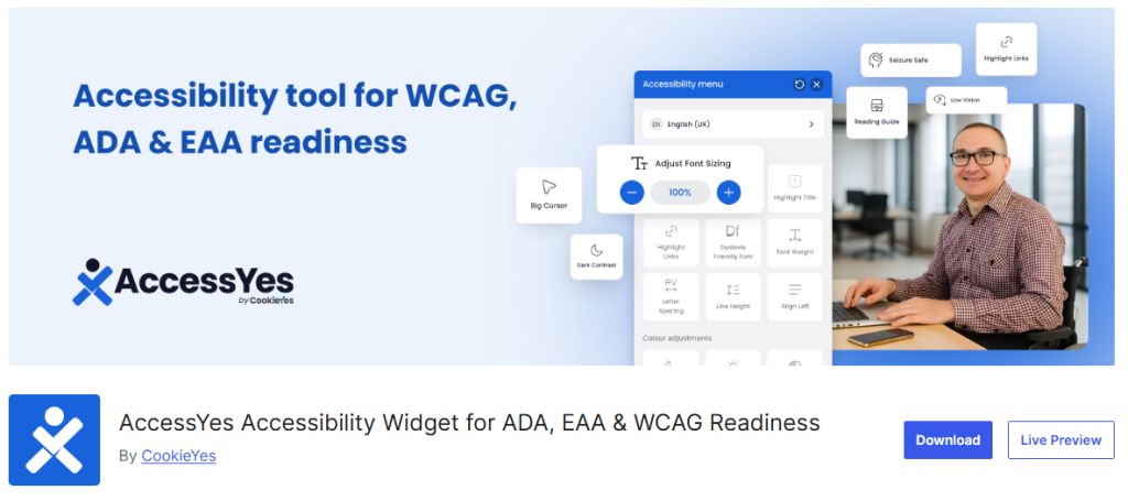 AccessYes Accessibility Widget - wcag wordpress plugins