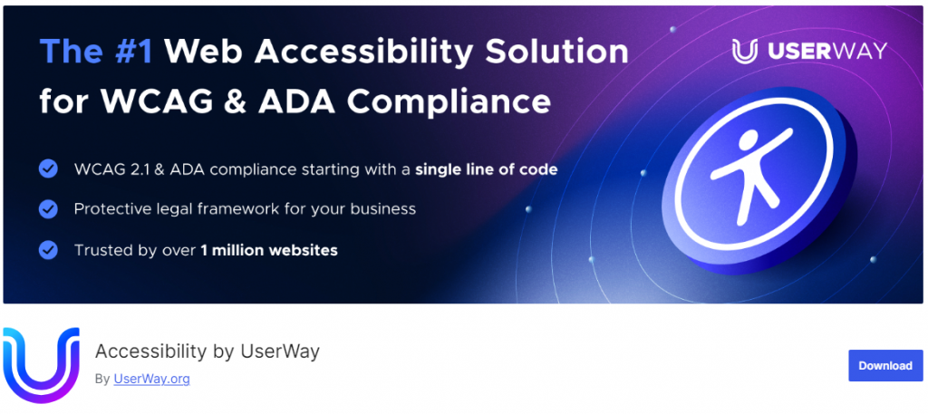 Accessibility by UserWay - wordpress accessibility plugins