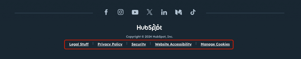 footer of hubspot