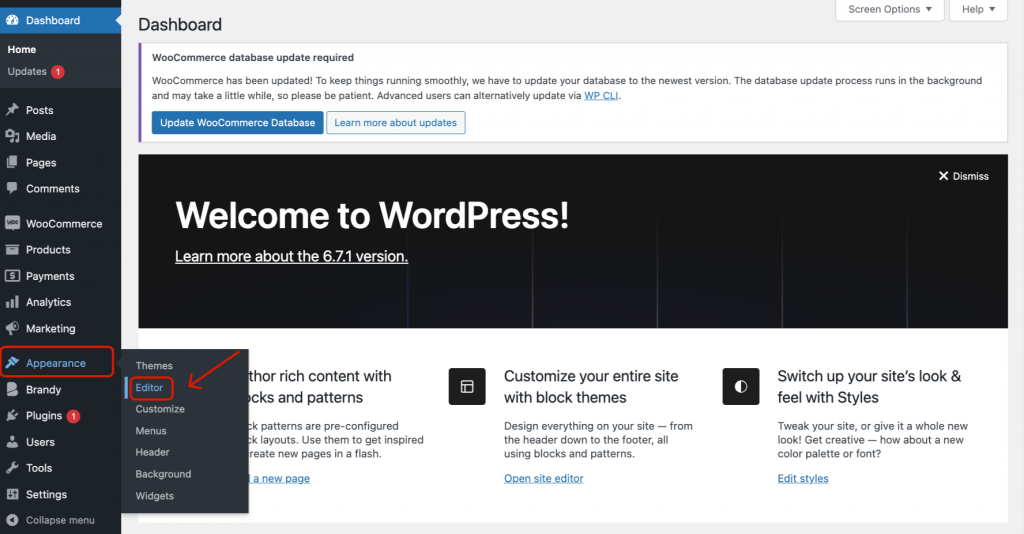 in your wordpress dashboard, navigate to Appearance > Editor