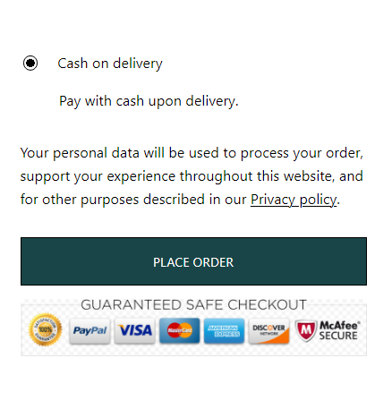 badge on checkout page - WooCommerce trust badges