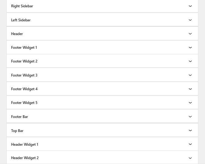 widget areas