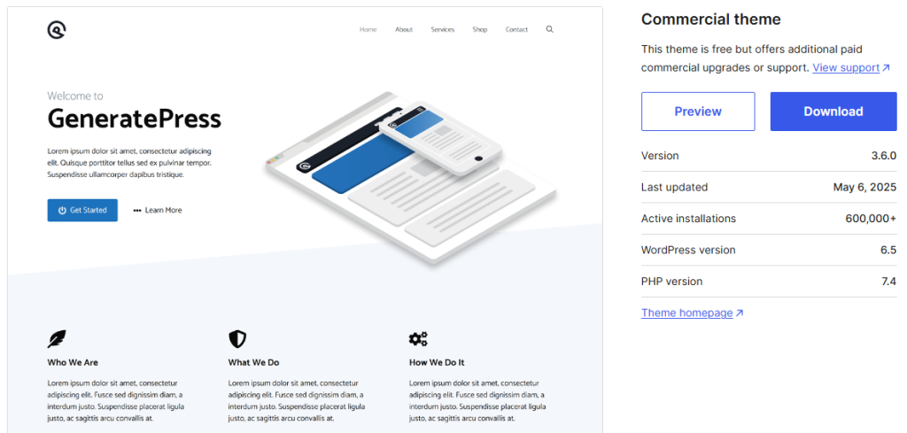 GeneratePress - accessibility ready wordpress themes