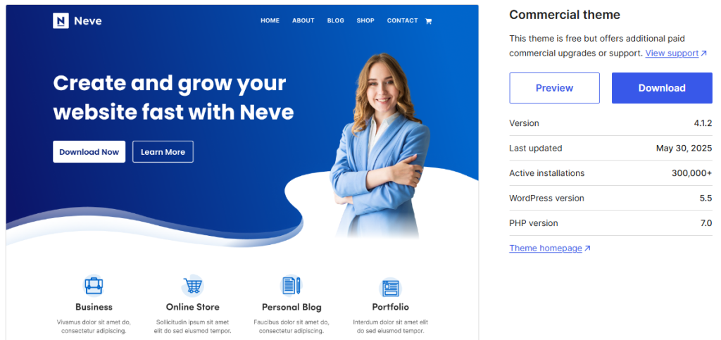 Neve - accessibility ready wordpress themes