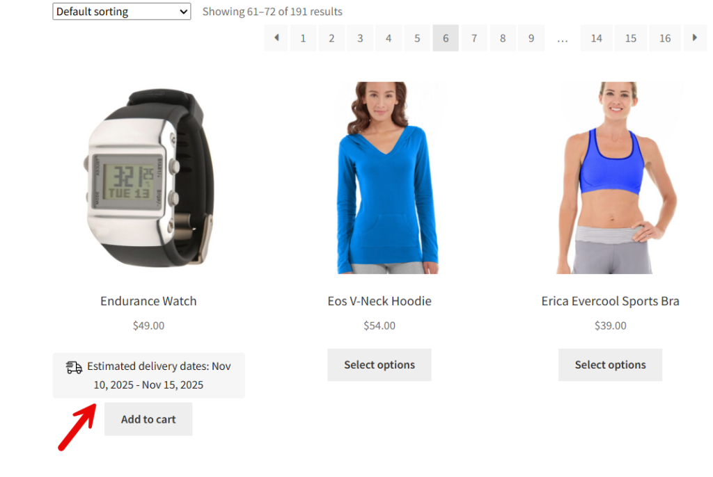 estimated delivery date in archive - woocommerce estimated delivery date