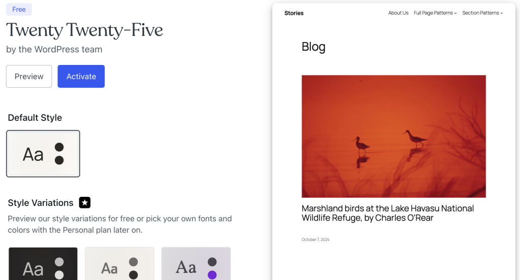 Twenty Twenty Five WP Theme