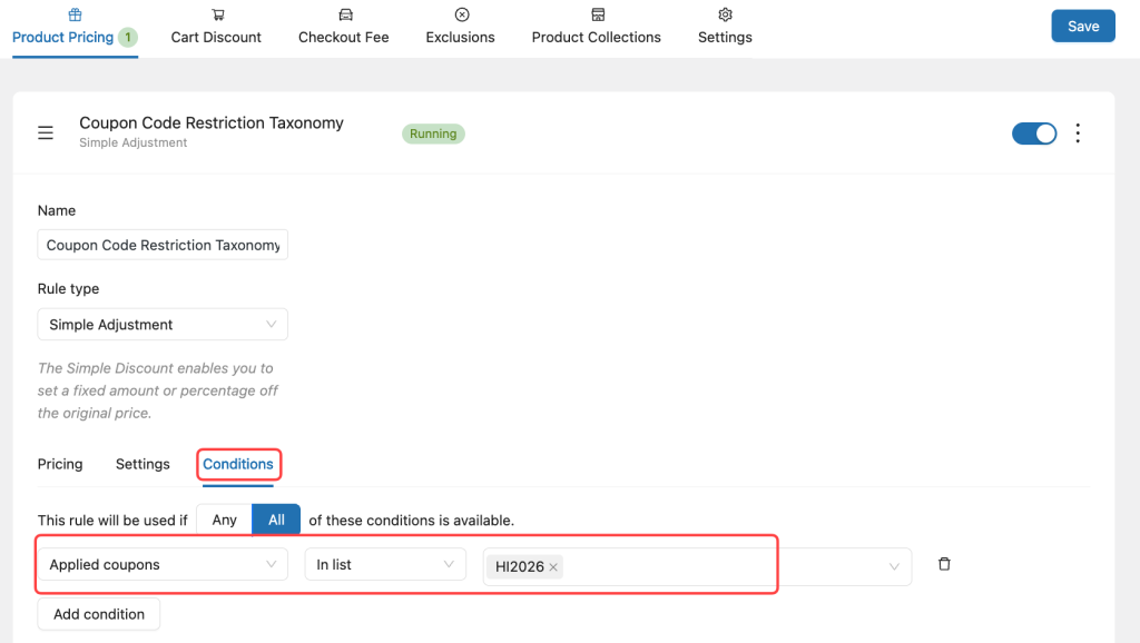 Assign coupon code for taxonomy