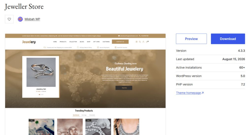 Jeweller Store - jewelry wordpress theme