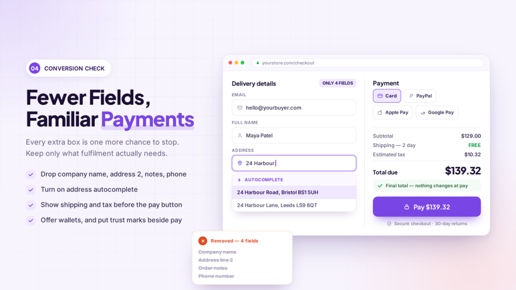 Checkout Fields and Payments