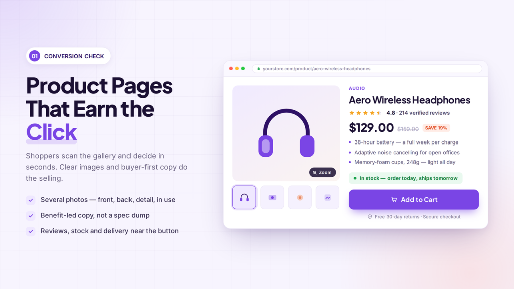 Product Pages (Images and Copy)